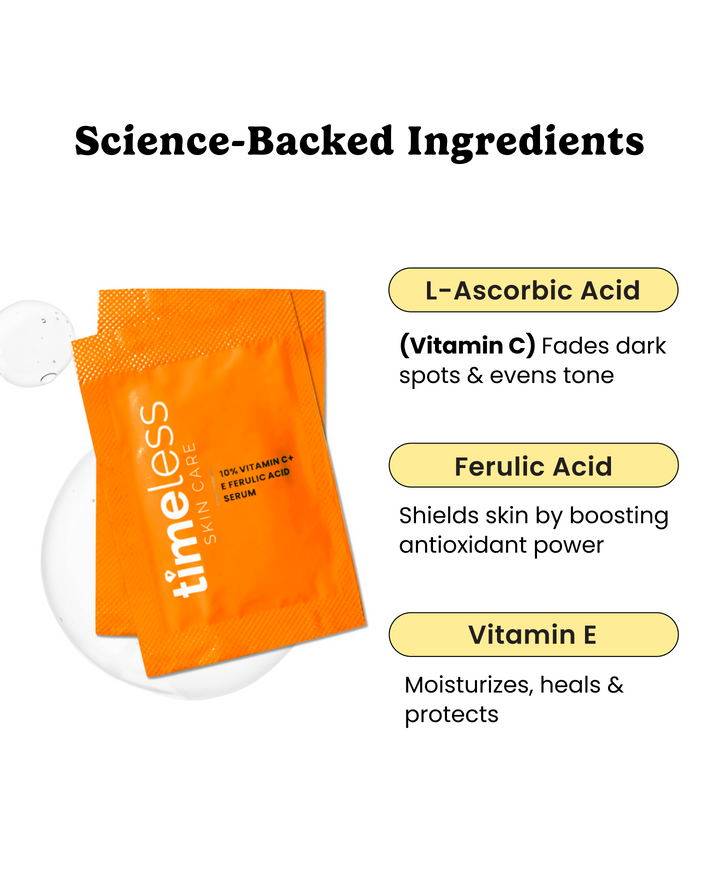 10% Vitamin C Serum with Ferulic Acid Serum Pouches | Timeless
