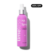 ha matrixyl® 3000 w/ lavender spray to refresh, hydrate & nourish with 40% discount badge on a white background