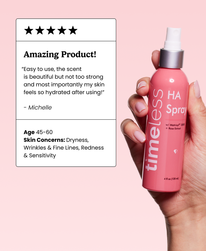 Rose Hyaluronic Acid with Matrixyl® 3000 Peptides Spray | Timeless